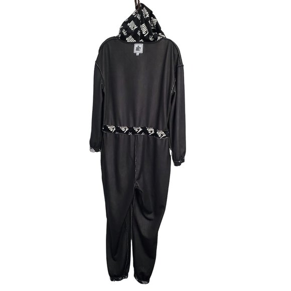 Juicy Couture Size L Jumpsuit Hoodie Velour Jogger Zip Up Pockets Logo Print Y2K - Picture 4 of 15